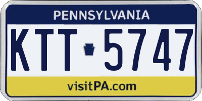 PA license plate KTT5747