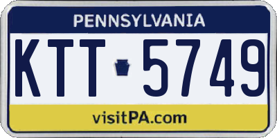 PA license plate KTT5749