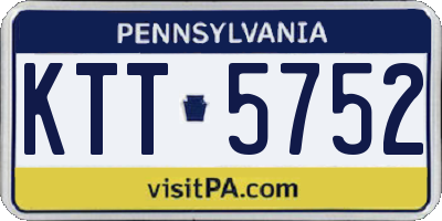 PA license plate KTT5752