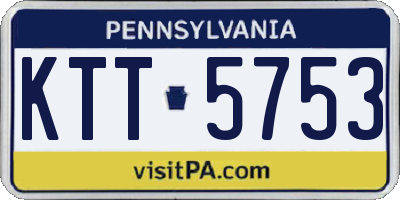 PA license plate KTT5753