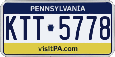 PA license plate KTT5778