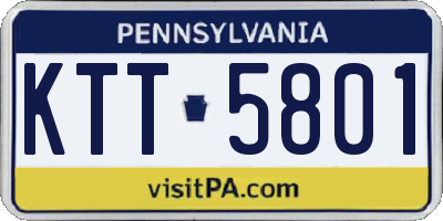 PA license plate KTT5801