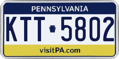 PA license plate KTT5802