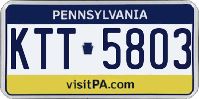 PA license plate KTT5803