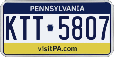 PA license plate KTT5807