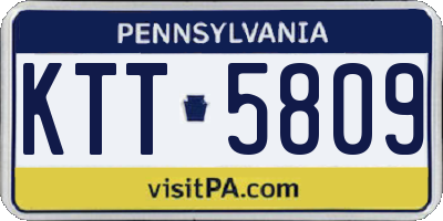 PA license plate KTT5809
