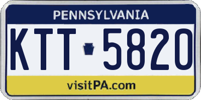 PA license plate KTT5820