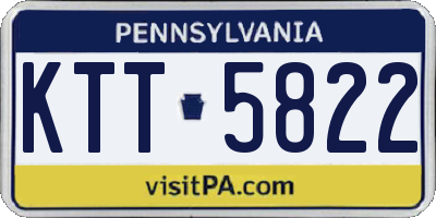 PA license plate KTT5822