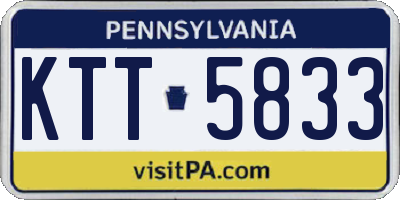 PA license plate KTT5833