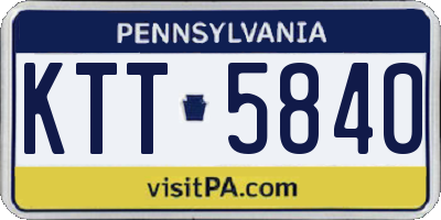 PA license plate KTT5840