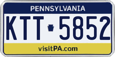 PA license plate KTT5852
