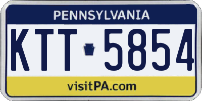 PA license plate KTT5854