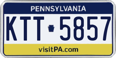 PA license plate KTT5857