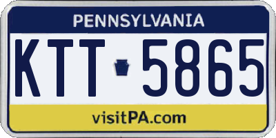 PA license plate KTT5865