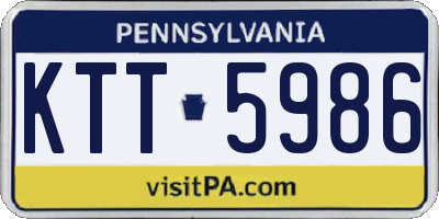 PA license plate KTT5986