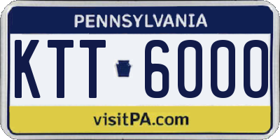 PA license plate KTT6000
