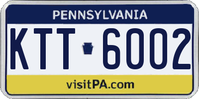 PA license plate KTT6002