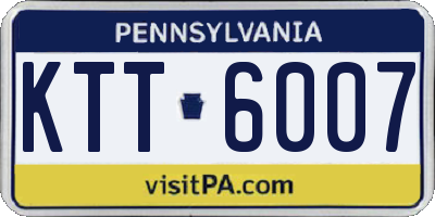 PA license plate KTT6007