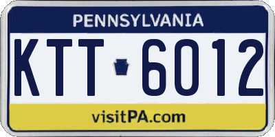 PA license plate KTT6012