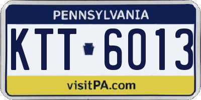 PA license plate KTT6013