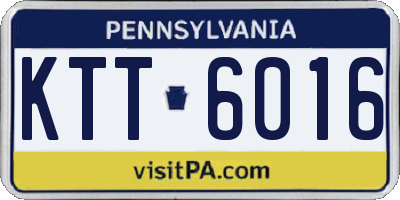PA license plate KTT6016