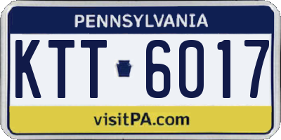 PA license plate KTT6017