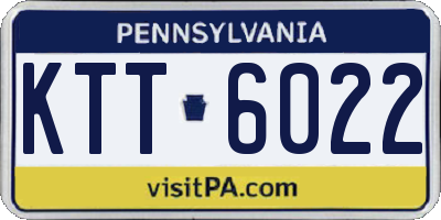 PA license plate KTT6022