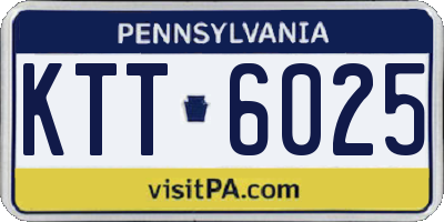 PA license plate KTT6025