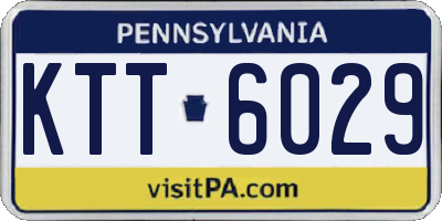 PA license plate KTT6029