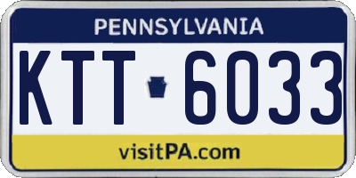 PA license plate KTT6033