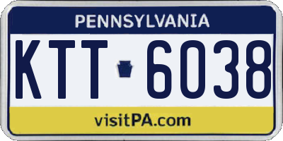 PA license plate KTT6038