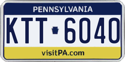 PA license plate KTT6040