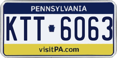 PA license plate KTT6063