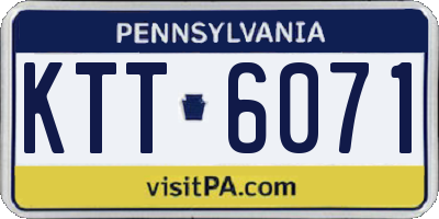 PA license plate KTT6071