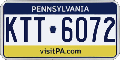 PA license plate KTT6072