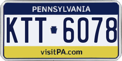 PA license plate KTT6078