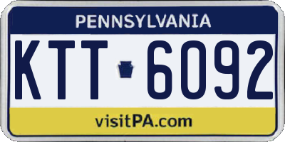 PA license plate KTT6092