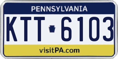 PA license plate KTT6103