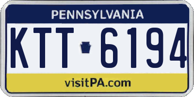 PA license plate KTT6194