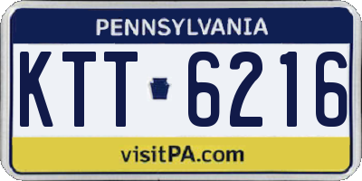 PA license plate KTT6216