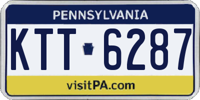 PA license plate KTT6287