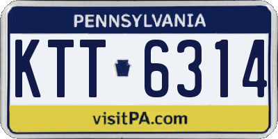 PA license plate KTT6314
