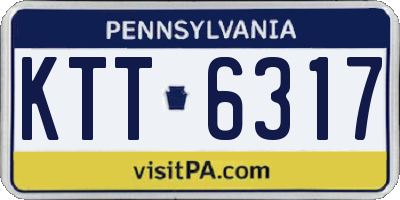 PA license plate KTT6317