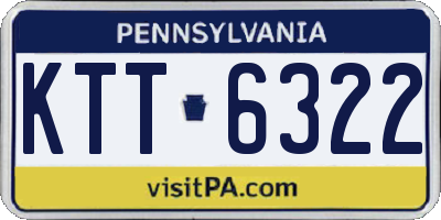 PA license plate KTT6322