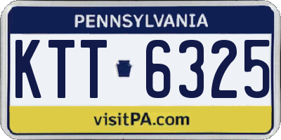 PA license plate KTT6325