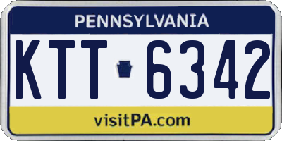 PA license plate KTT6342