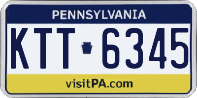 PA license plate KTT6345