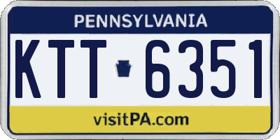 PA license plate KTT6351
