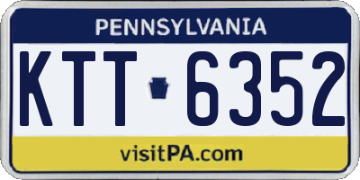 PA license plate KTT6352
