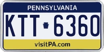 PA license plate KTT6360